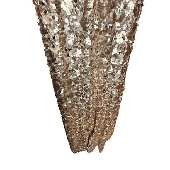 Night Moves Light Gold All Over Sequin Beaded Strapless Formal 6755 Dress Gown 4 - Picture 11 of 16